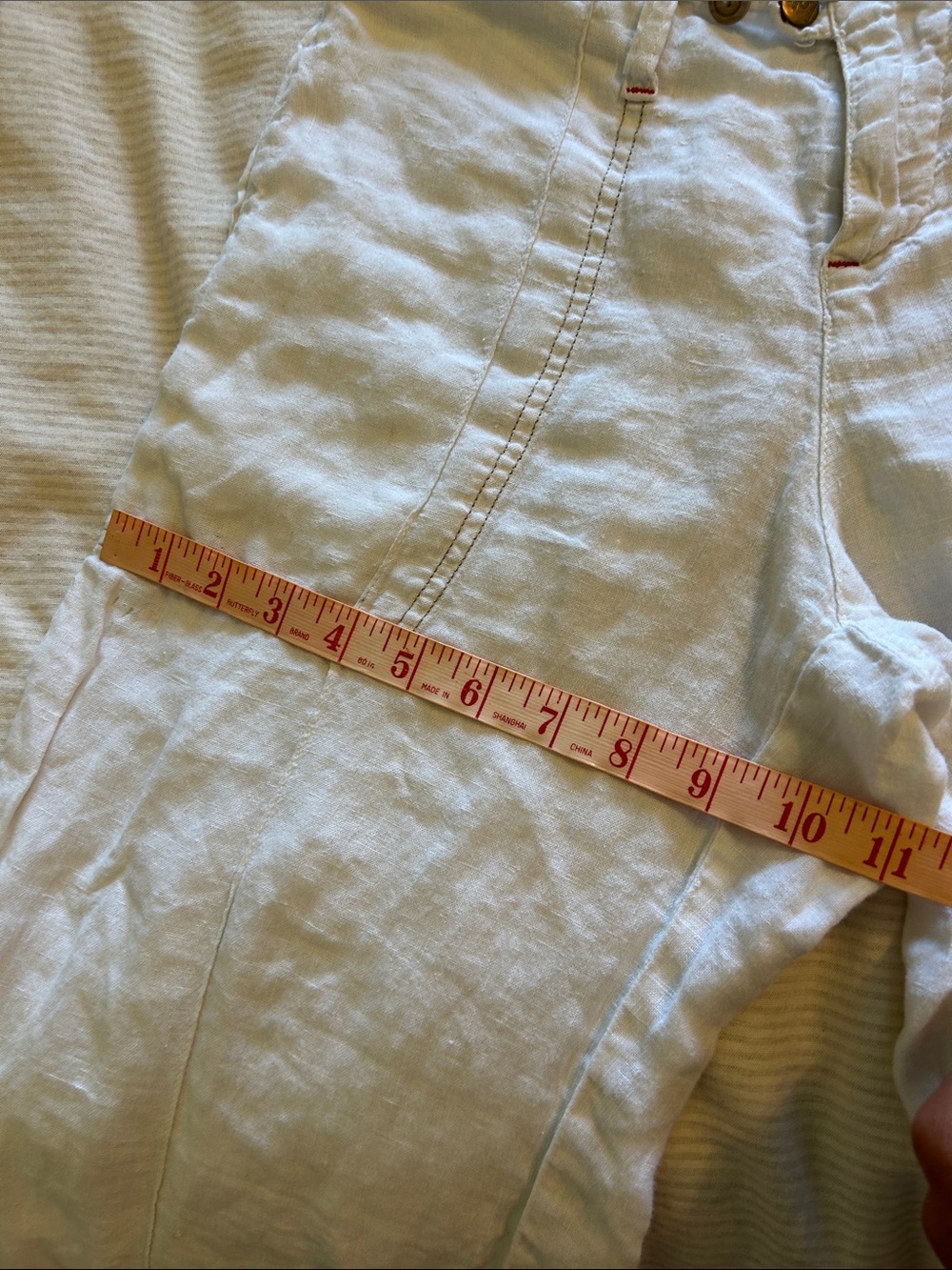 Women's White Linen Wide-Leg Pants - Picture 8 of 13